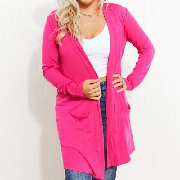 LightWeight Hot Pink Cardigan - Picture 2 of 2